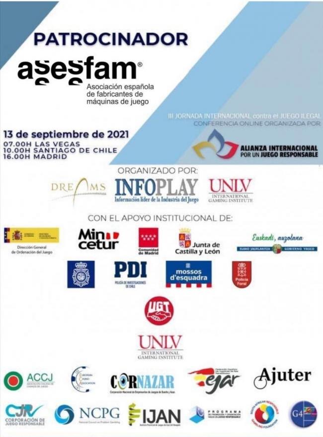 NUEVO PATROCINADOR 
ASESFAM, contra el juego ilegal y por la protección del jugador