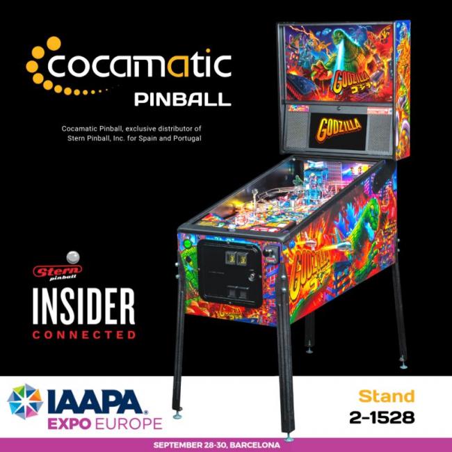 COCAMATIC PINBALL PRESENTA EL MODELO GODZILLA JUNTO CON LA NUEVA PLATAFORMA INSIDER CONNECTED™