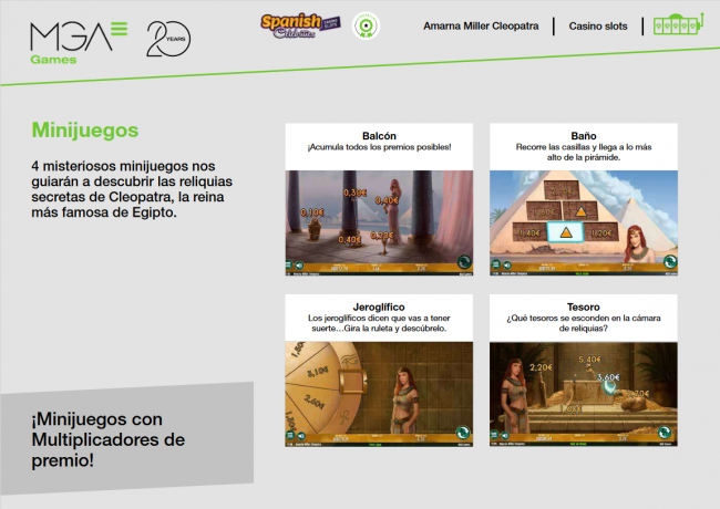 Sigue el éxito de las Spanish Celebrities Casino Slots de MGA Games con Amarna Miller Cleopatra
