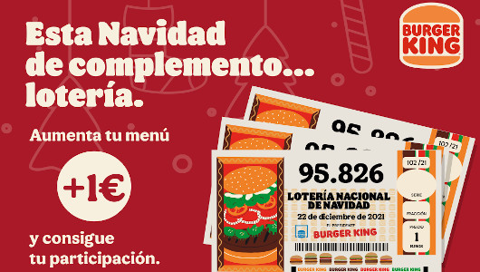  Burger King lanza una campaña con un youtuber para regalar participaciones del sorteo de la Lotería de Navidad (vídeo)