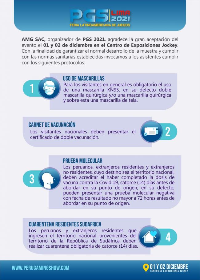 Peru Gaming Show publica sus protocolos de seguridad