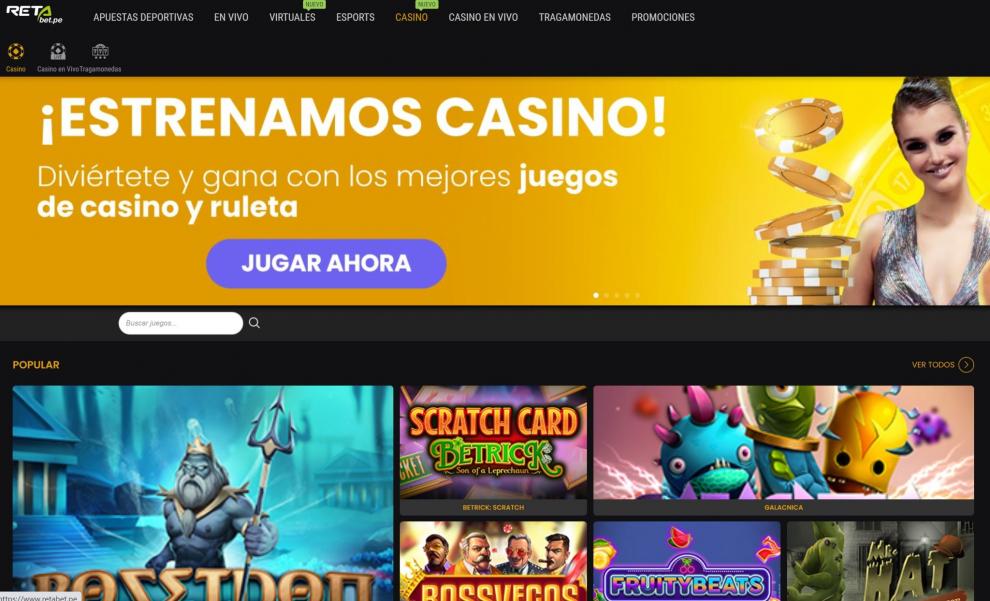 RETA estrena casino online en el Perú