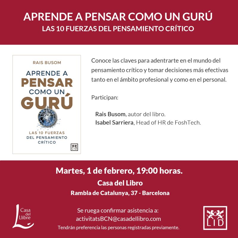 Rais Busom presentará su nuevo libro en La Casa del Libro de Barcelona
