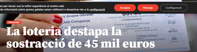 Se descubre un desfalco de la Asocación de Vecinos de Terrassa con la Lotería de Navidad