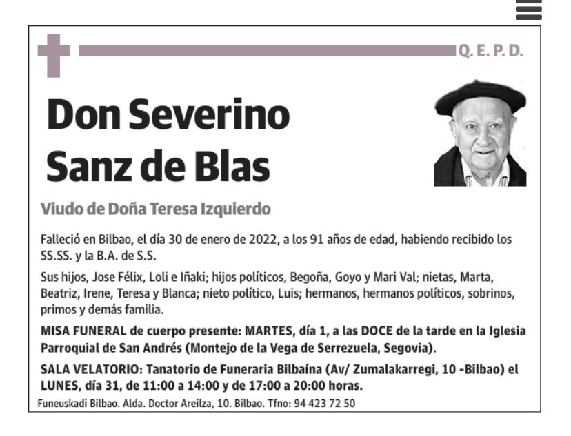 Tristísima noticia: Ha fallecido el padre de José Félix Sanz