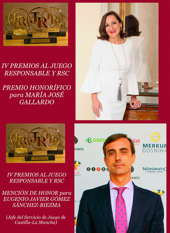 JUEGO RESPONSABLE. PREMIOS, MARÍA JOSÉ GALLARDO,  Eugenio Javier Gómez Sánchez-Biezma