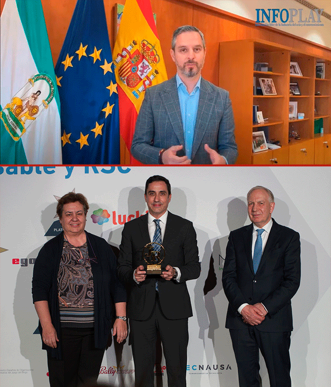  VÍDEO 
Juan Bravo, Premio Embajador de Juego Responsable, entregado por la Hermana Superiora Antonia López y el presidente de LUCKIA, José González Fuentes