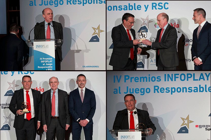  VÍDEO 
Jorge Hinojosa recoge para Jdigital el Premio a la institución más comprometida con el Juego Responsable entregado por Enrique Alejo y Antonio Gil: 