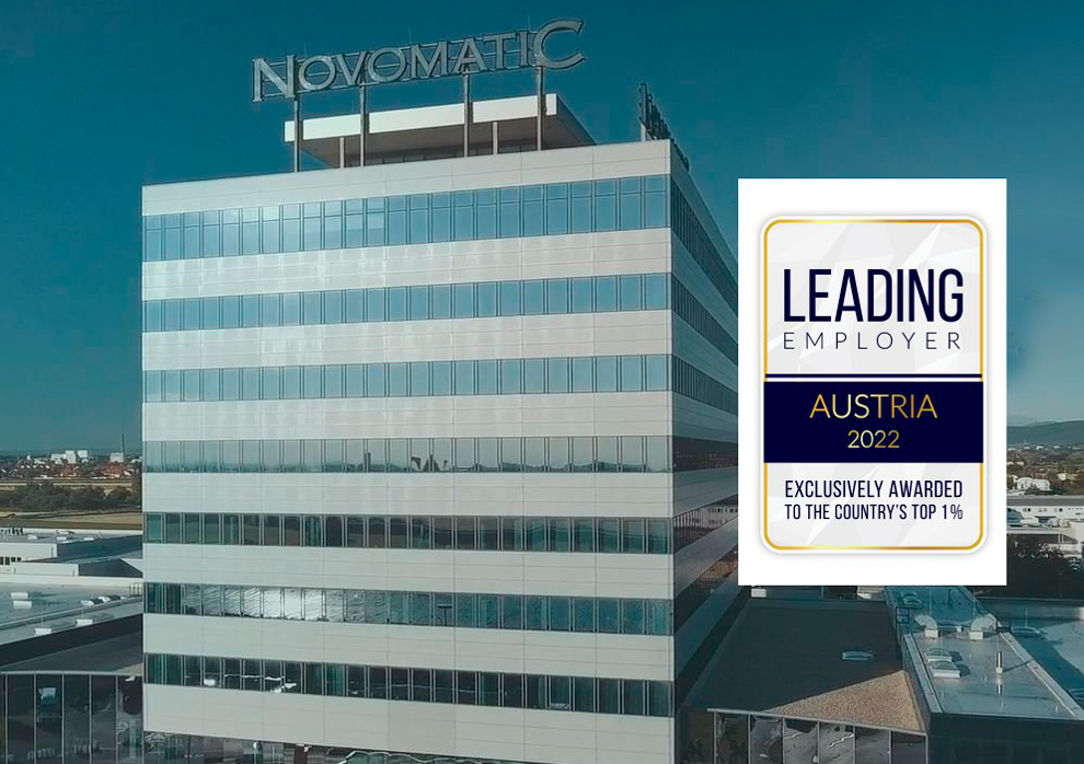 NOVOMATIC wins the award as "LEADING EMPLOYER Austria 2022"