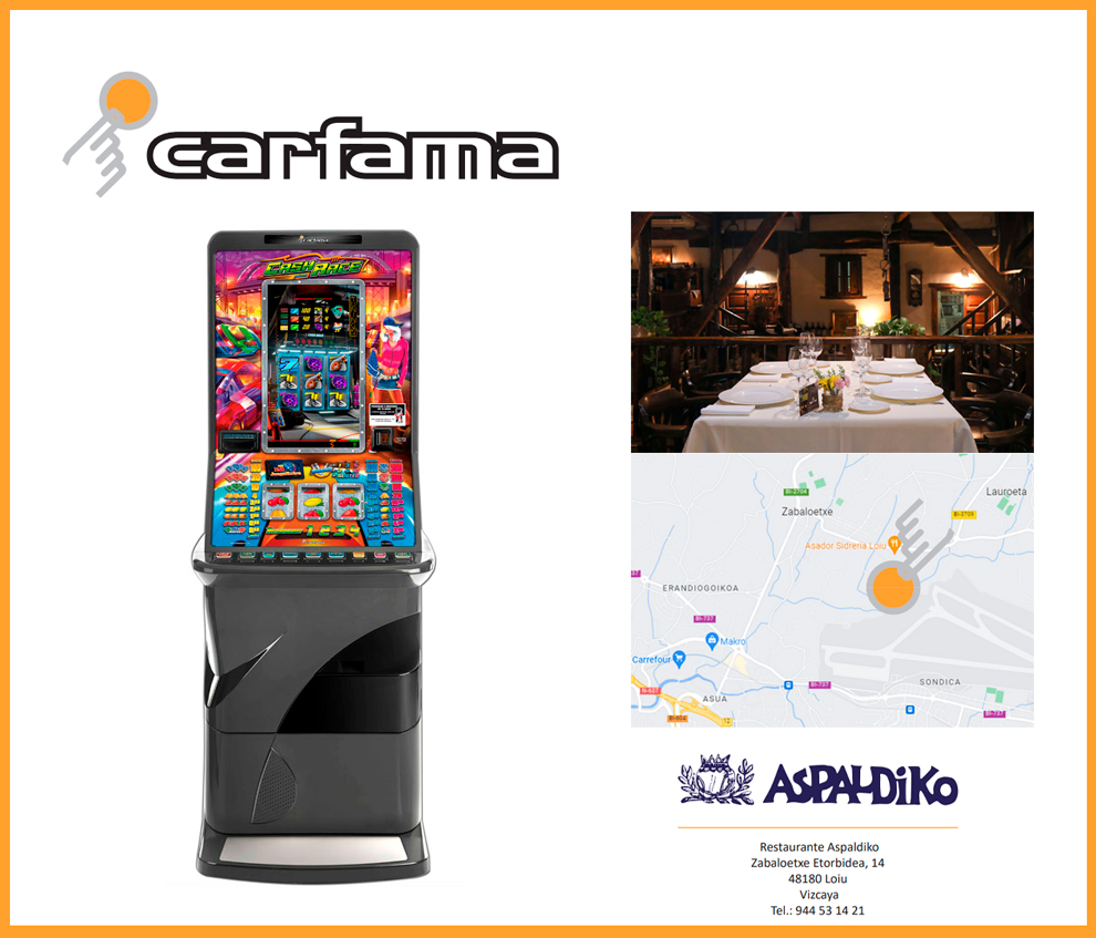 Carfama exhibirá su exitosa máquina Cash Race Plus en el País Vasco el próximo 26 de mayo