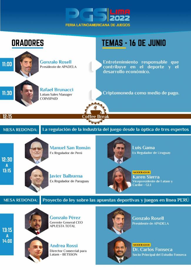 Ponentes del 16 de junio en el PGS 2022