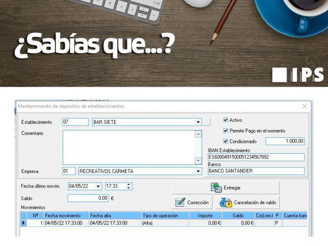 IPS resalta las ventajas que ofrece al recaudador la función depósitos de establecimientos