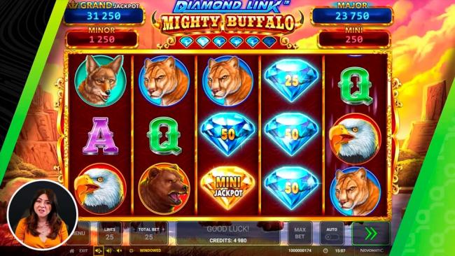 Greentube presenta su nuevo juego de casino en línea Diamond Link™: Mighty Buffalo (Vídeo)