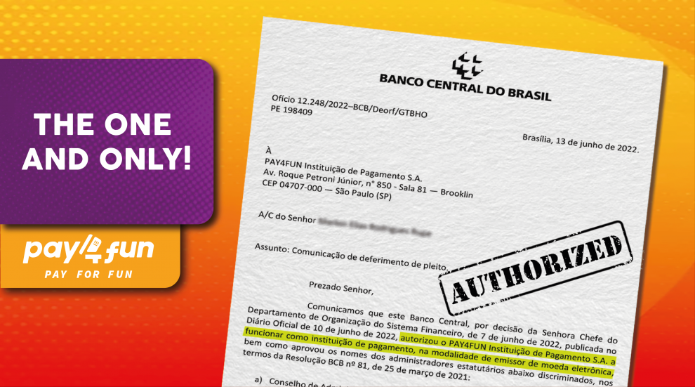 Brasil: Pay4Fun se convierte en la primera institución de pago para apuestas online que obtiene la autorización del Banco Central