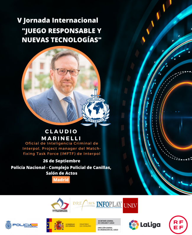 INTERPOL participa en la V Jornada Internacional por el Juego Responsable de la mano de su oficial de inteligencia Claudio Marinelli 