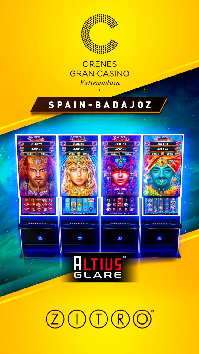 ORENES GRAN CASINO DE EXTREMADURA ALREADY HAS THE BRILLIANT PRESENCE OF ALTIUS GLARE BY ZITRO