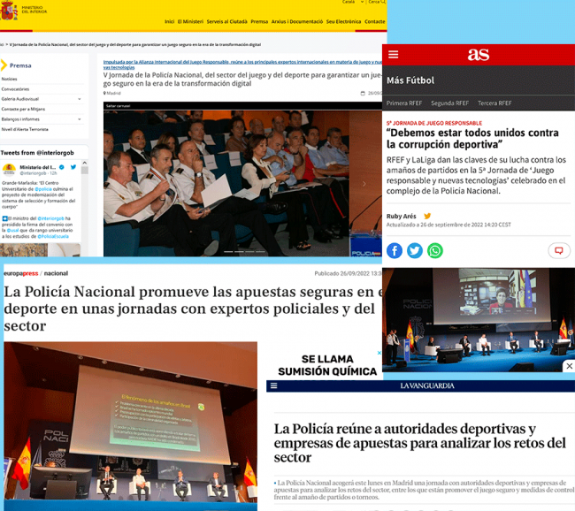 AMPLIA COBERTURA en la prensa generalista :
MINISTERIO DEL INTERIOR, LA VANGUARDIA, ELDIARIO.ES, EUROPA PRESS, DIARIO AS
