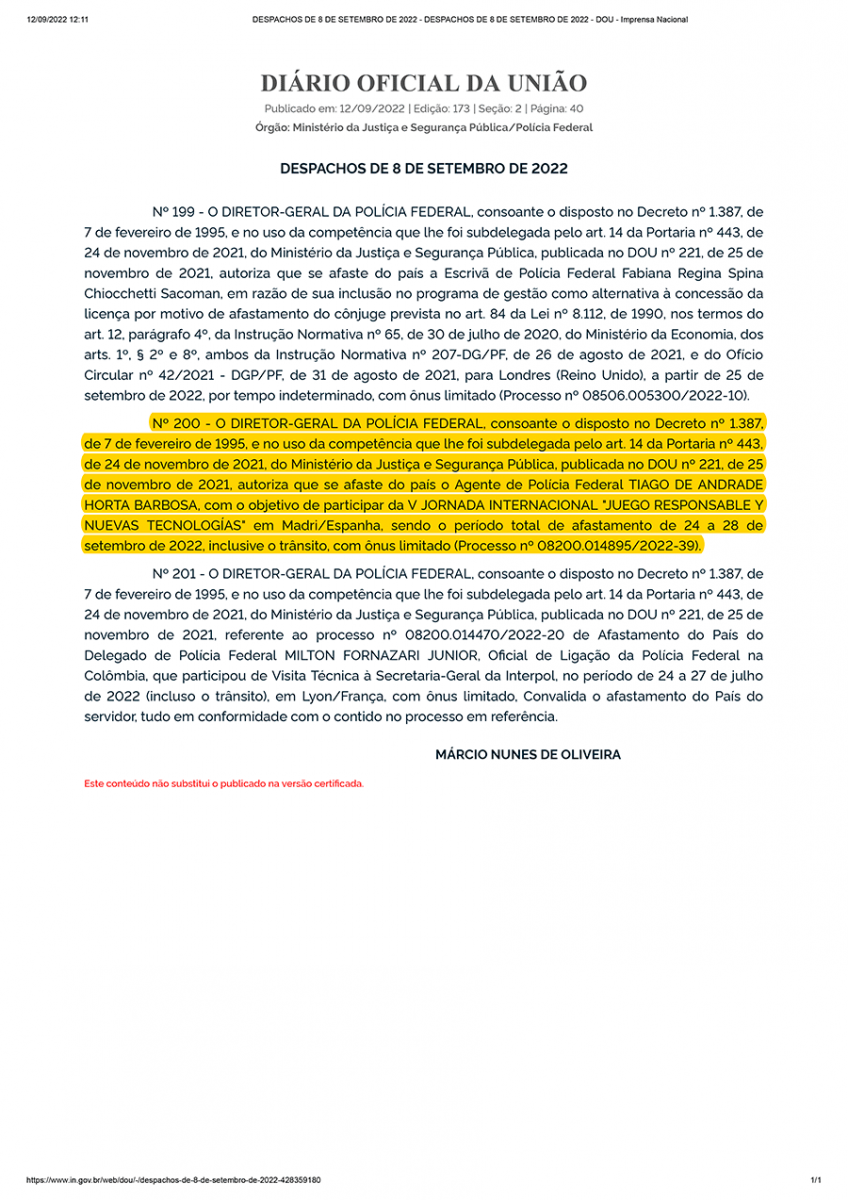 BRASIL, JORNADA, Juego Responsable