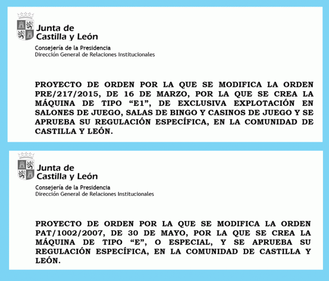 LOCALES DE JUEGO, SALONES DE JUEGO, MÁQUINA E, MÁQUINA ESPECIAL, CASTILLA Y LEÓN