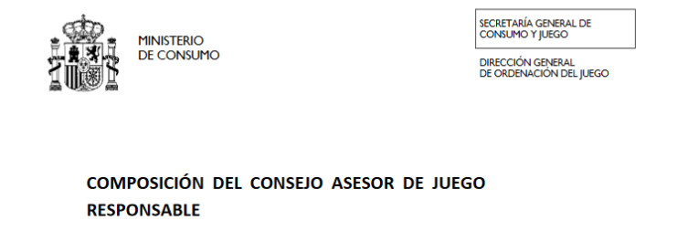 CONSEJO ASESOR DEL JUEGO RESPONSABLE, COMPOSICIÓN