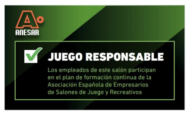 SALONES DE JUEGO, ANESAR, PLAN DE FORMACIÓN, JUEGO RESPONSABLE