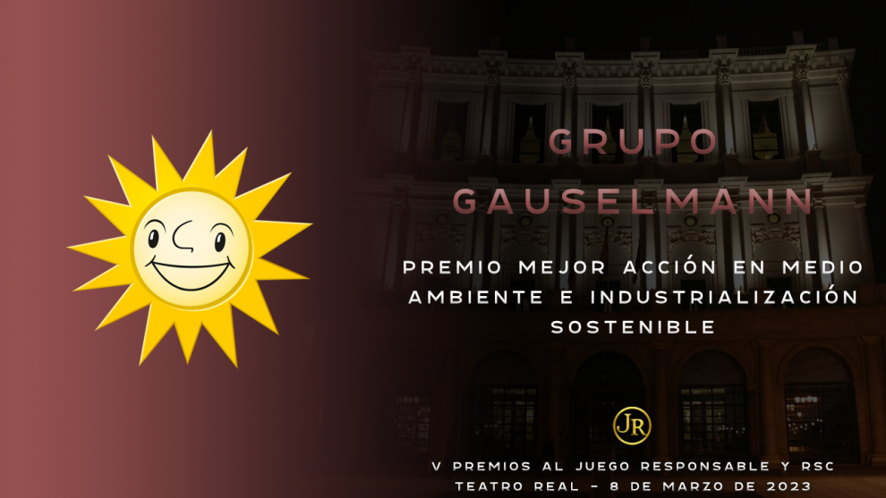V PREMIOS AL JUEGO RESPONSABLE Y RSC MEJOR ACCIÓN en MEDIO AMBIENTE e INDUSTRIALIZACIÓN SOSTENIBLE GRUPO GAUSELMANN