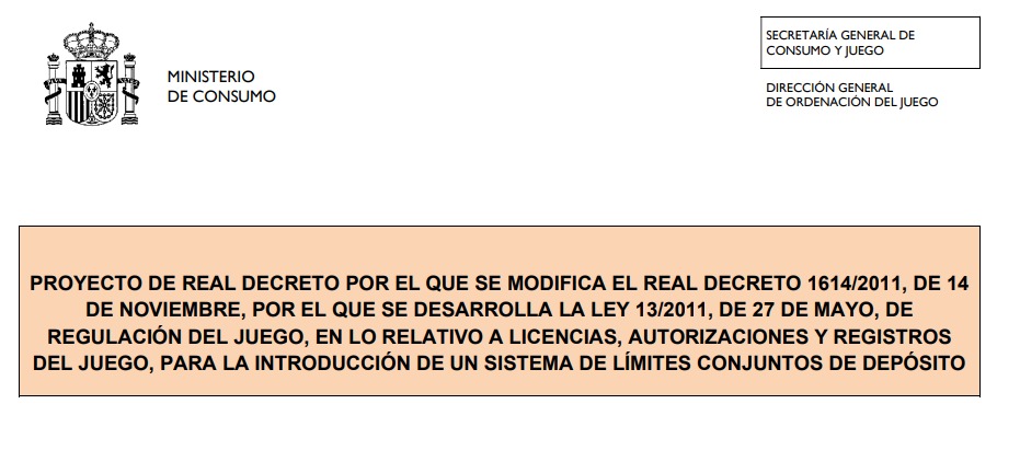 El Ministerio de Consumo pretende fijar depósitos para cada jugador en la totalidad de sus cuentas