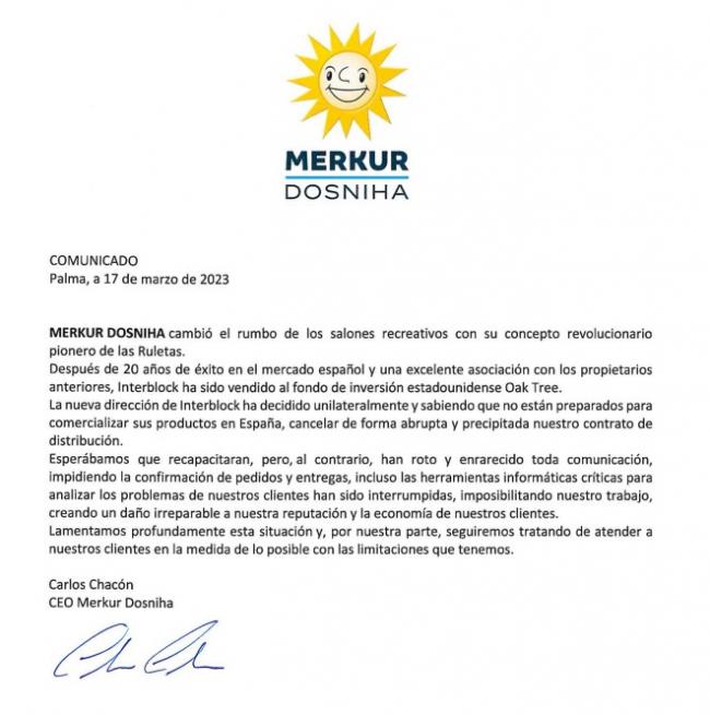MERKUR DOSNIHA, INTERBLOCK, CARLOS CHACÓN