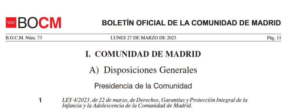 La oferta de juego responsable en la Ley de Derechos, Garantías y Protección Integral de la infancia y la adolescencia de la Comunidad de Madrid