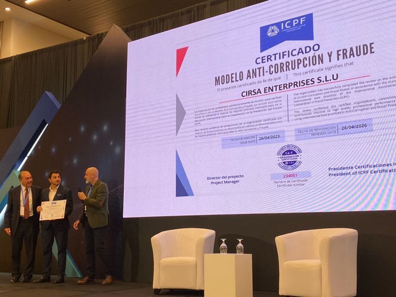 CIRSA obtiene la Certificación Internacional Anti-Corrupción y Fraude