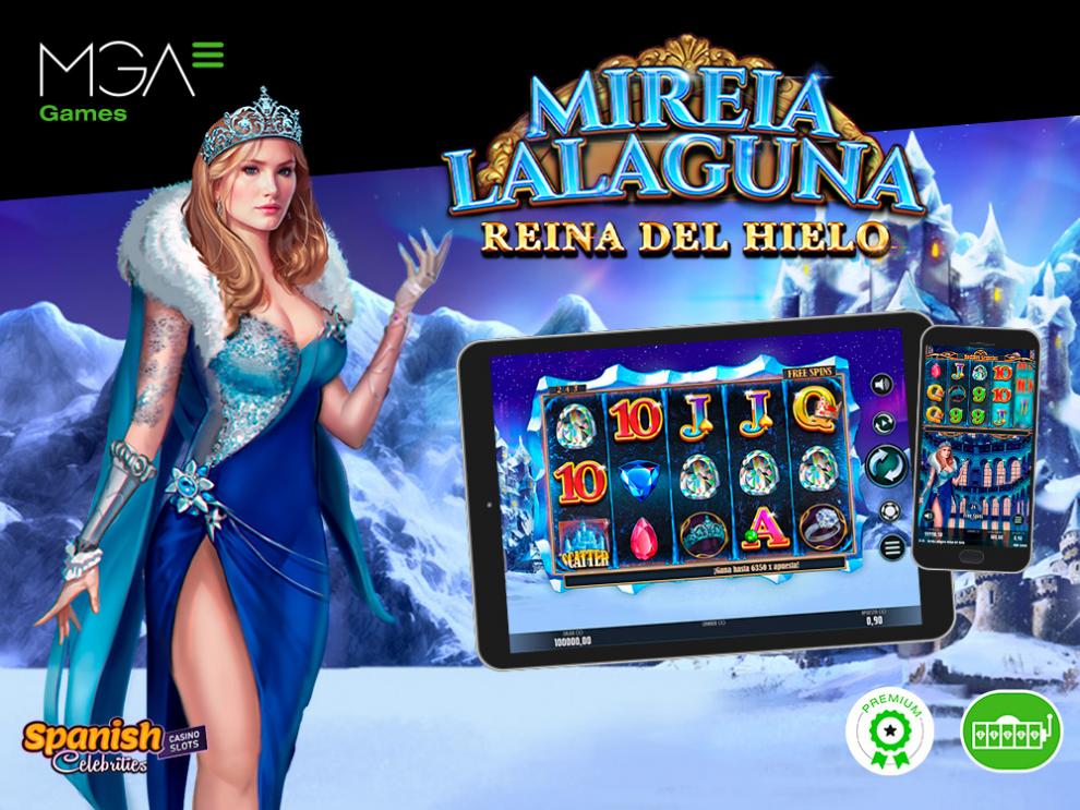 Mireia Lalaguna shines as the ice queen in the new Spanish Celebrities Casino Slots game from MGA Games
