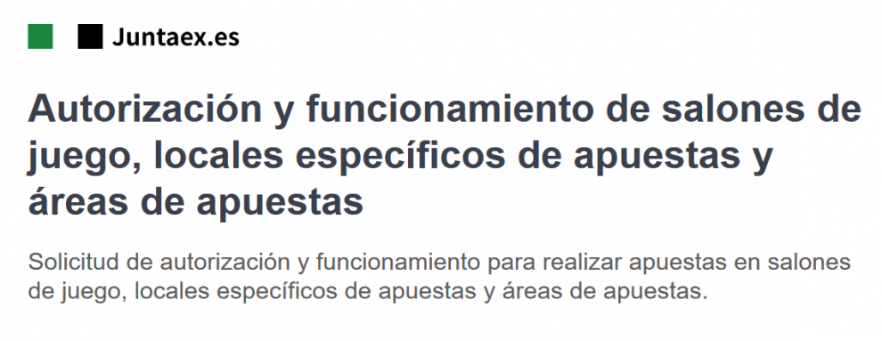 EXTREMADURA, salones de juego, apuestas