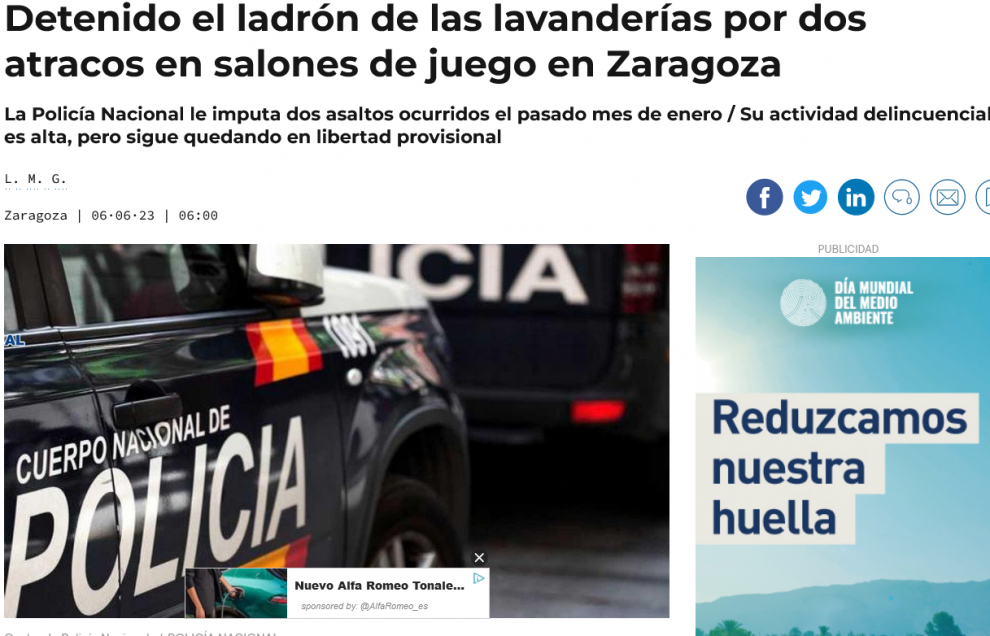 DINERO EFECTIVO, ATRACOS, Salones DE JUEGO, ARAGÓN