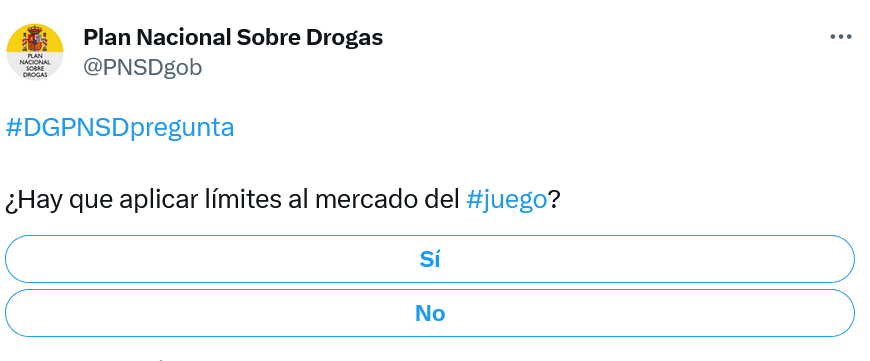 El Plan Nacional Sobre Drogas abre una discusión en X (TWITTER) sobre límites en el mercado del juego