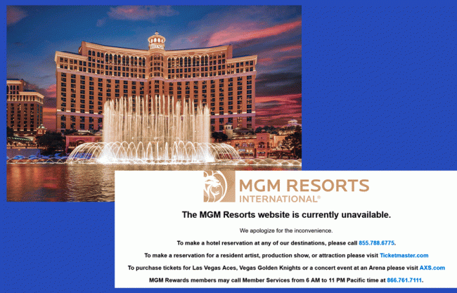 Las Máquinas fuera de servicio debido a un ciberataque en MGM