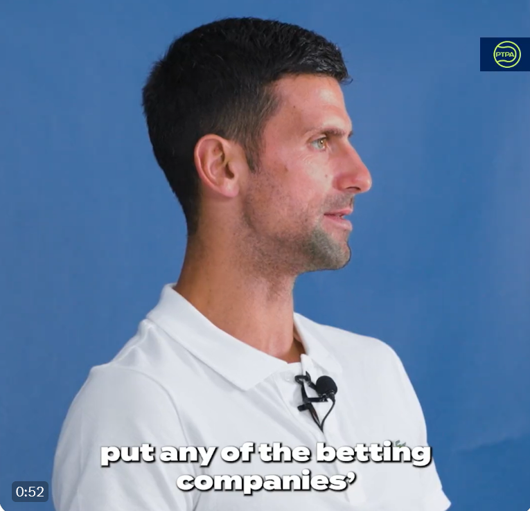 Novak Djokovic  aboga porque los tenistas puedan llevar publicidad de casas de apuestas
VÍDEO