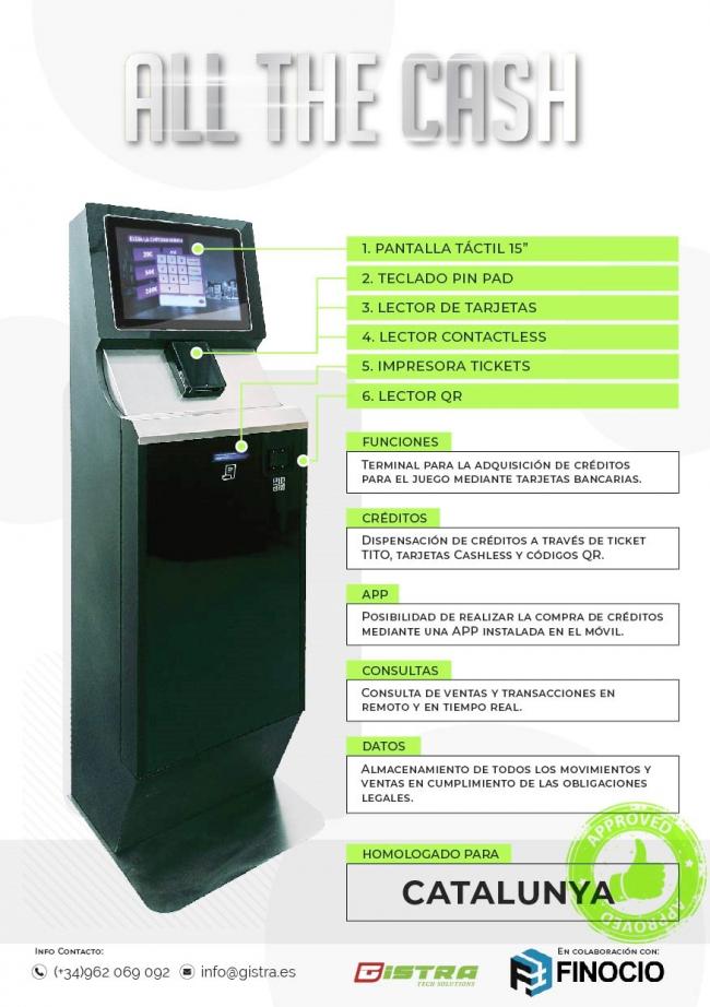 GISTRA homologa ALL THE CASH en Catalunya como medio de pago mediante Tarjetas Bancarias