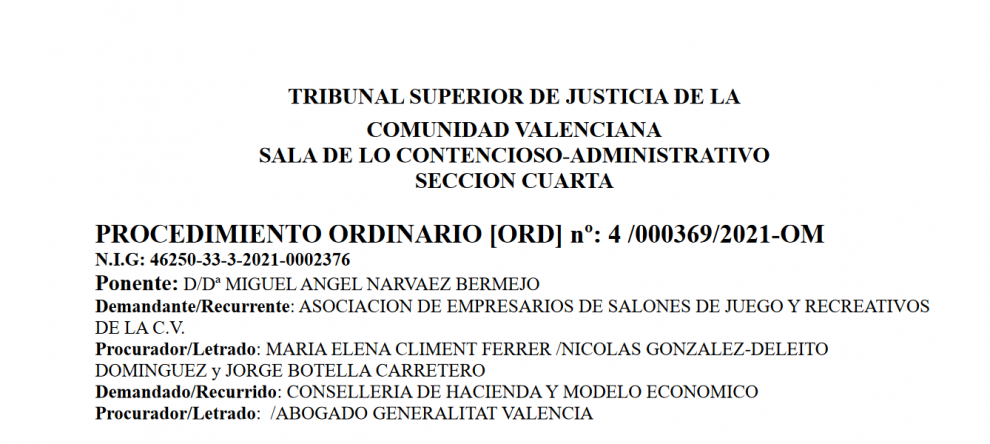 PUBLICAMOS el AUTO de la CUESTION PREJUDICIAL del TSJ de la Comunidad Valenciana