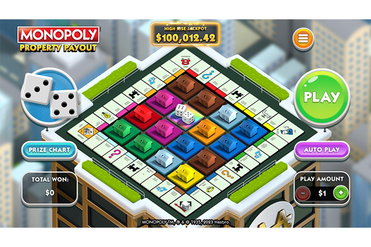 SCIENTIFIC GAMES, MONOPOLY PROPERTY PAYOUT, iLOTTERY