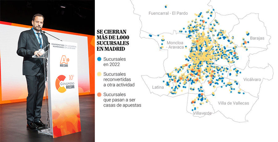 Juan Lacarra refuta el reportaje de El Mundo: No hay Boom de casas de apuestas en Madrid, sino un 'Boom' de cierres bancarios