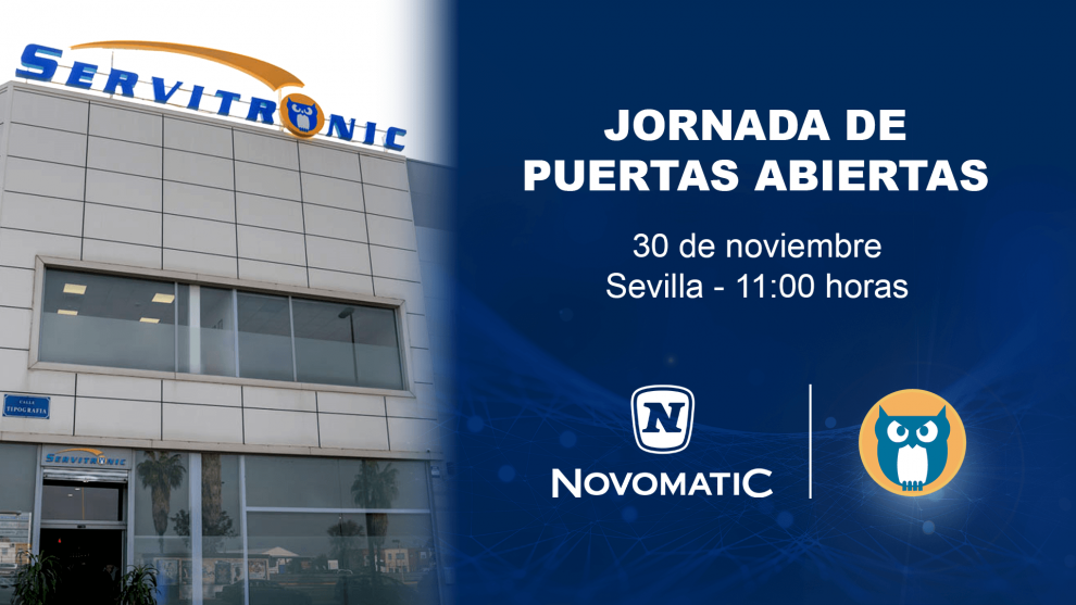 Todo lo que NOVOMATIC nos traerá en la JORNADA de PUERTAS ABIERTAS de SERVITRONIC