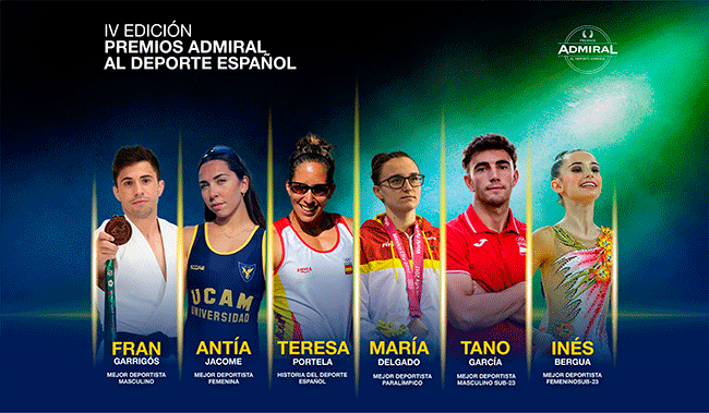 ANTÍA JÁCOME Y FRAN GARRIGÓS, DEPORTISTAS DEL AÑO EN LOS PREMIOS ADMIRAL