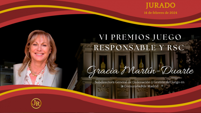 Gracia Martín Duarte, Subdirectora General de Ordenación del Juego de la Comunidad de Madrid, se suma al distinguido Jurado de los Premios de Juego Responsable y RSC  
