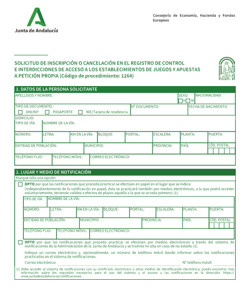 HOY EN EL BOLETÍN
La Junta de Andalucía actualiza el formulario del Registro de Control e Interdicciones de Acceso