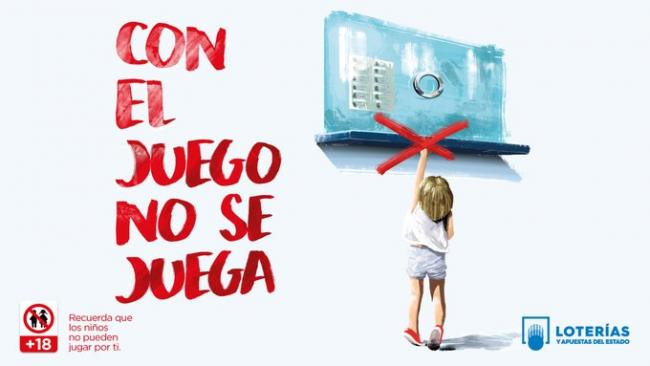 Loterías y Apuestas del Estado lanza esta imagen para advertir que sus juegos son solo para mayores de 18 años