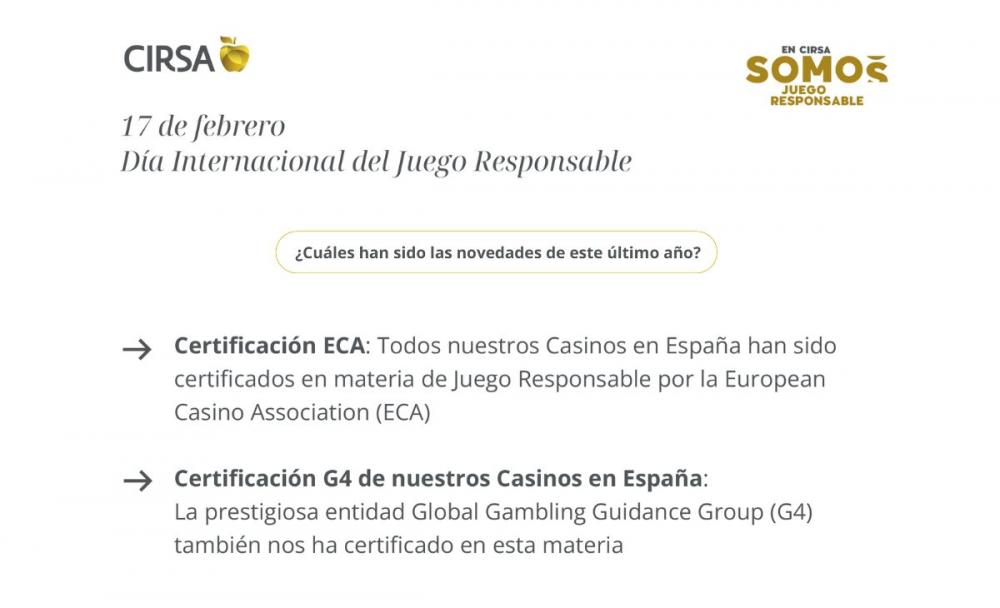 CIRSA destaca su compromiso con el Juego Responsable: 