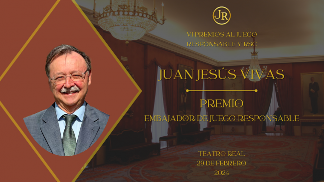 El Presidente de Ceuta, Juan Jesús Vivas, (ex aequo) recibe el Premio Embajador del Juego Responsable en el Teatro Real de Madrid