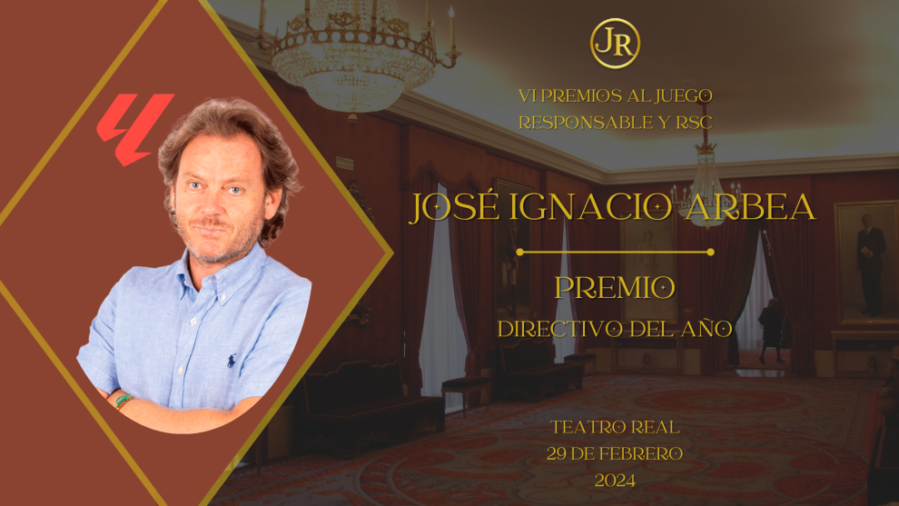 José Ignacio Arbea, Director Adjunto de Integridad de LALIGA, Premio al Directivo Más Comprometido con el Juego Responsable en la VI Gala de los Premios al Juego Responsable en el Teatro Real de Madrid
