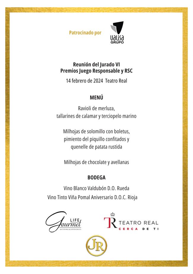PREMIOS JUEGO RESPONSABLE, GRUPO VALISA, RSC, JUEGO RESPONSABLE, TEATRO REAL, JOSÉ VALL