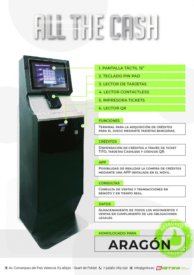 GISTRA HOMOLOGA ALL THE CASH EN ARAGÓN COMO MEDIO DE PAGO MEDIANTE TARJETAS BANCARIAS